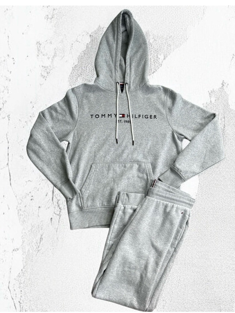 Tommy Hilfiger Gray Hoodie + Sweatpants Set Women’s M Cozy Lounge Outfit